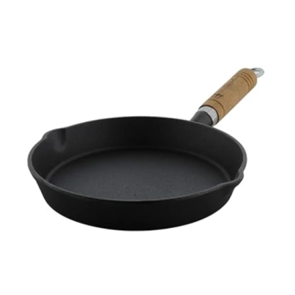 Cast Iron Skillet Fry Pan – 20cm with Wooden Handle